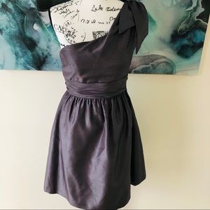 Jenny Yoo One Shoulder Dress in Dark Purple